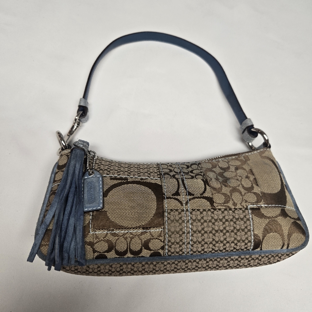 Vintage Coach 3693 Patchwork Python Trim Mini Shoulder Bag - Picture 9 of 10